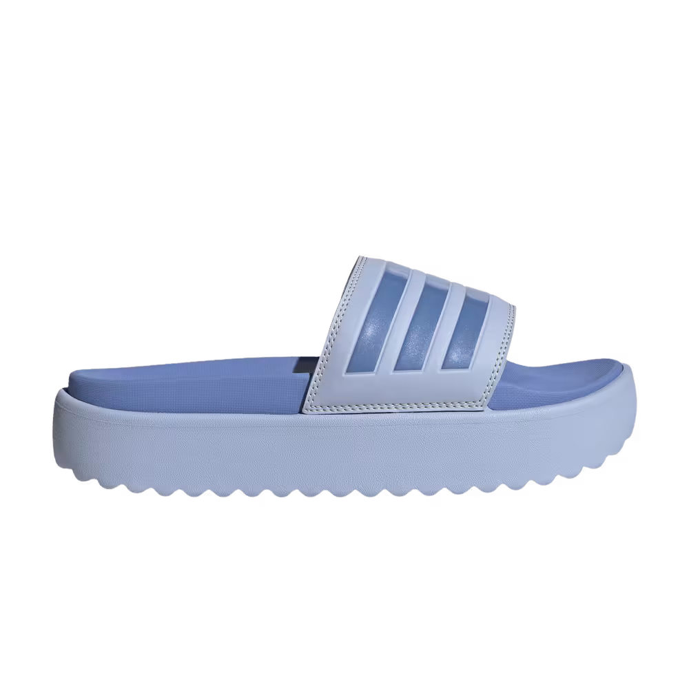 Adidas Women's Adilette Platform Slide Blue Dawn
