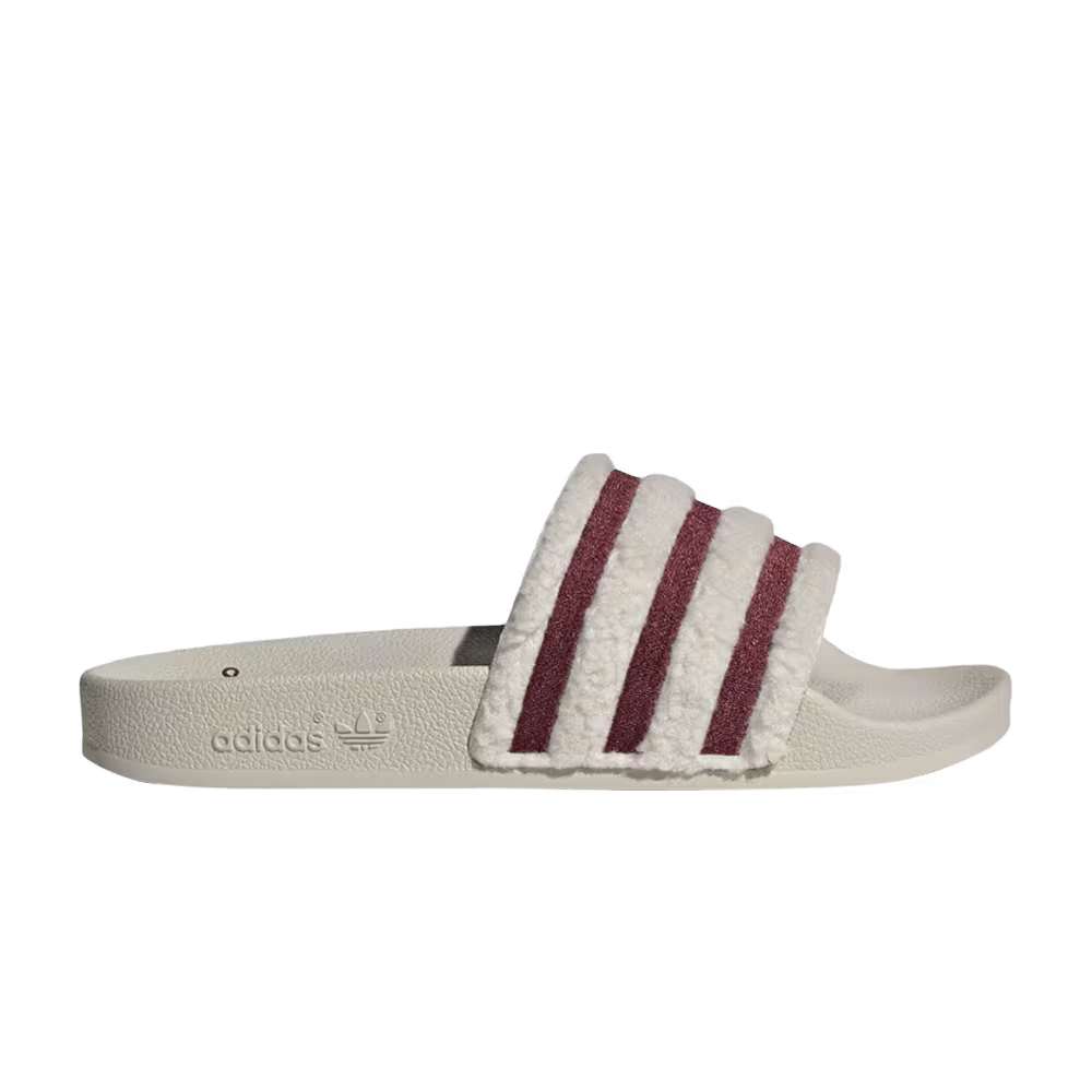 Adidas Women's Adilette Slide Aluminium Shadow Red