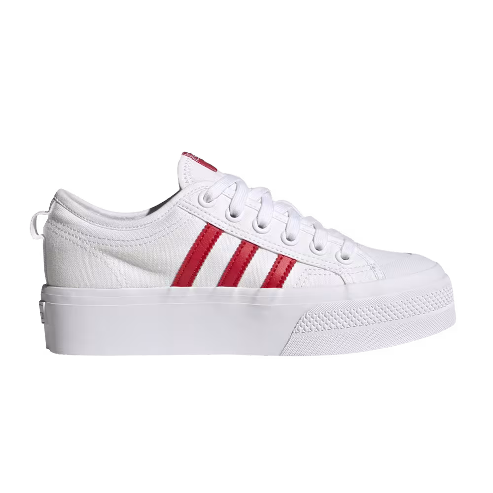Adidas Women's Nizza Platform White Scarlet