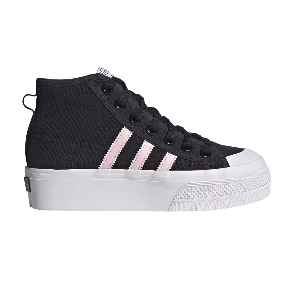 Adidas Nizza Platform Mid J Black Clear Pink
