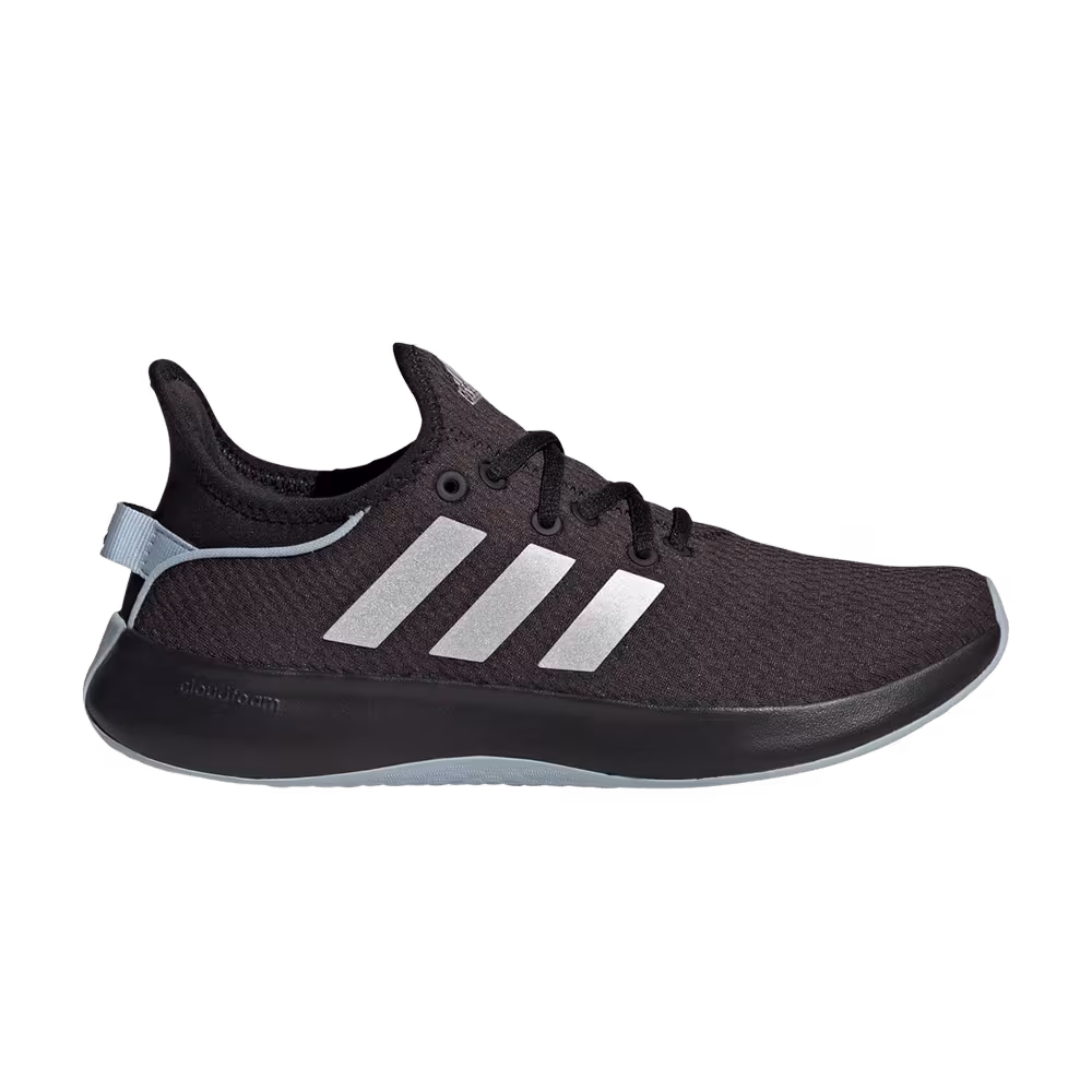 Adidas Women's Cloudfoam Pure Black Silver Metallic