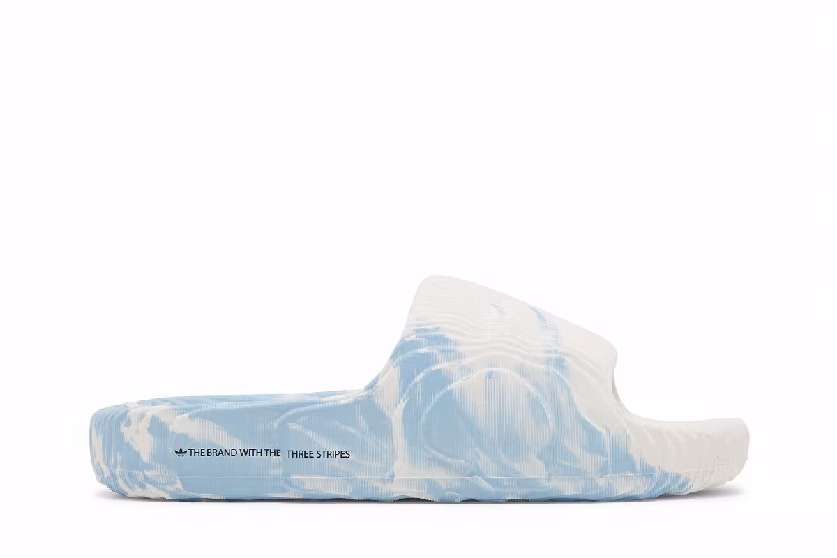 adidas Adilette 22 Slides Clear Blue White, view 2