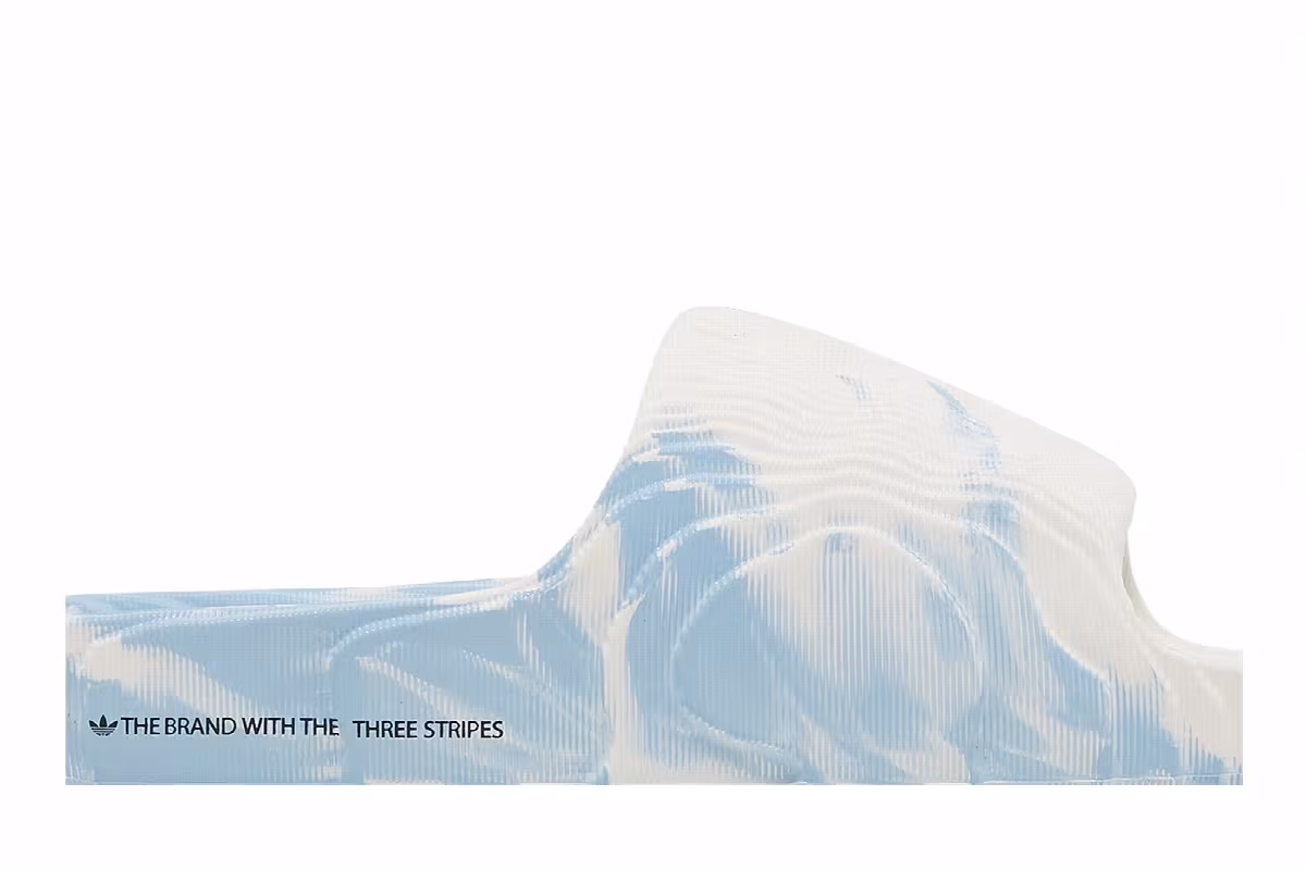 adidas Adilette 22 Slides Clear Blue White, view 3