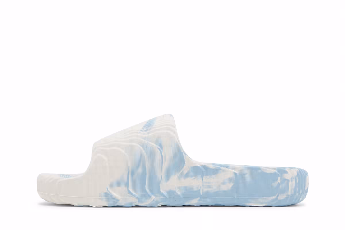 adidas Adilette 22 Slides Clear Blue White, view 4