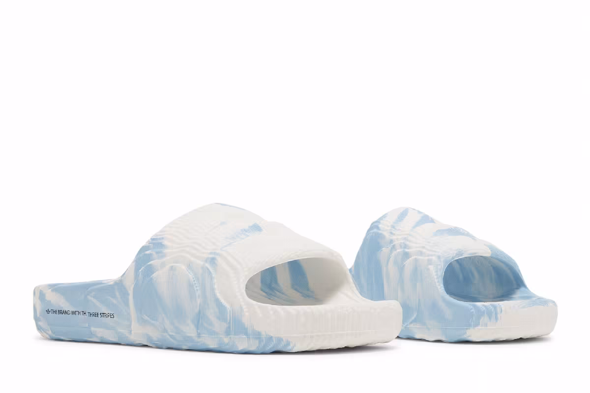 adidas Adilette 22 Slides Clear Blue White, view 9
