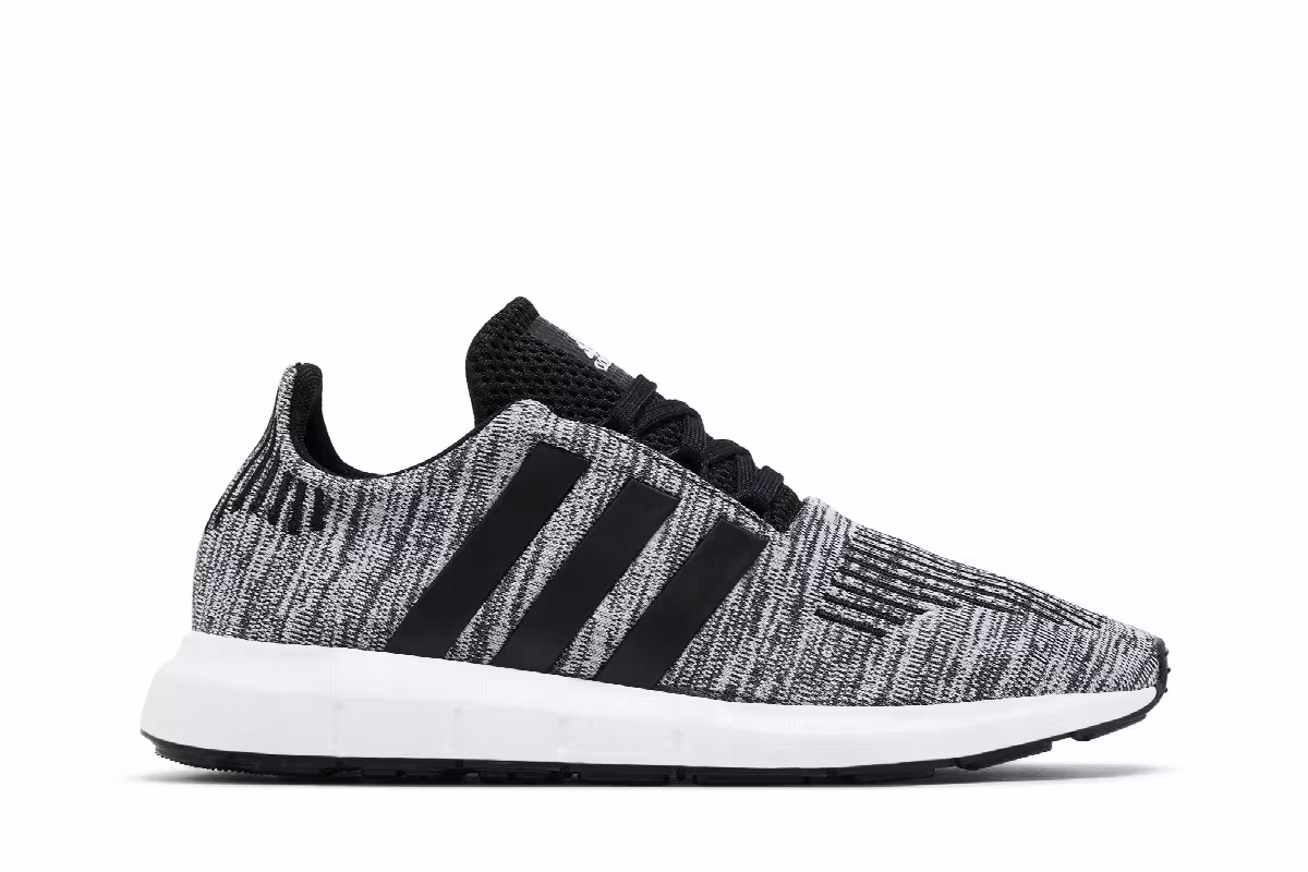 adidas Swift Run 1.0 Big Kid Black White, view 2