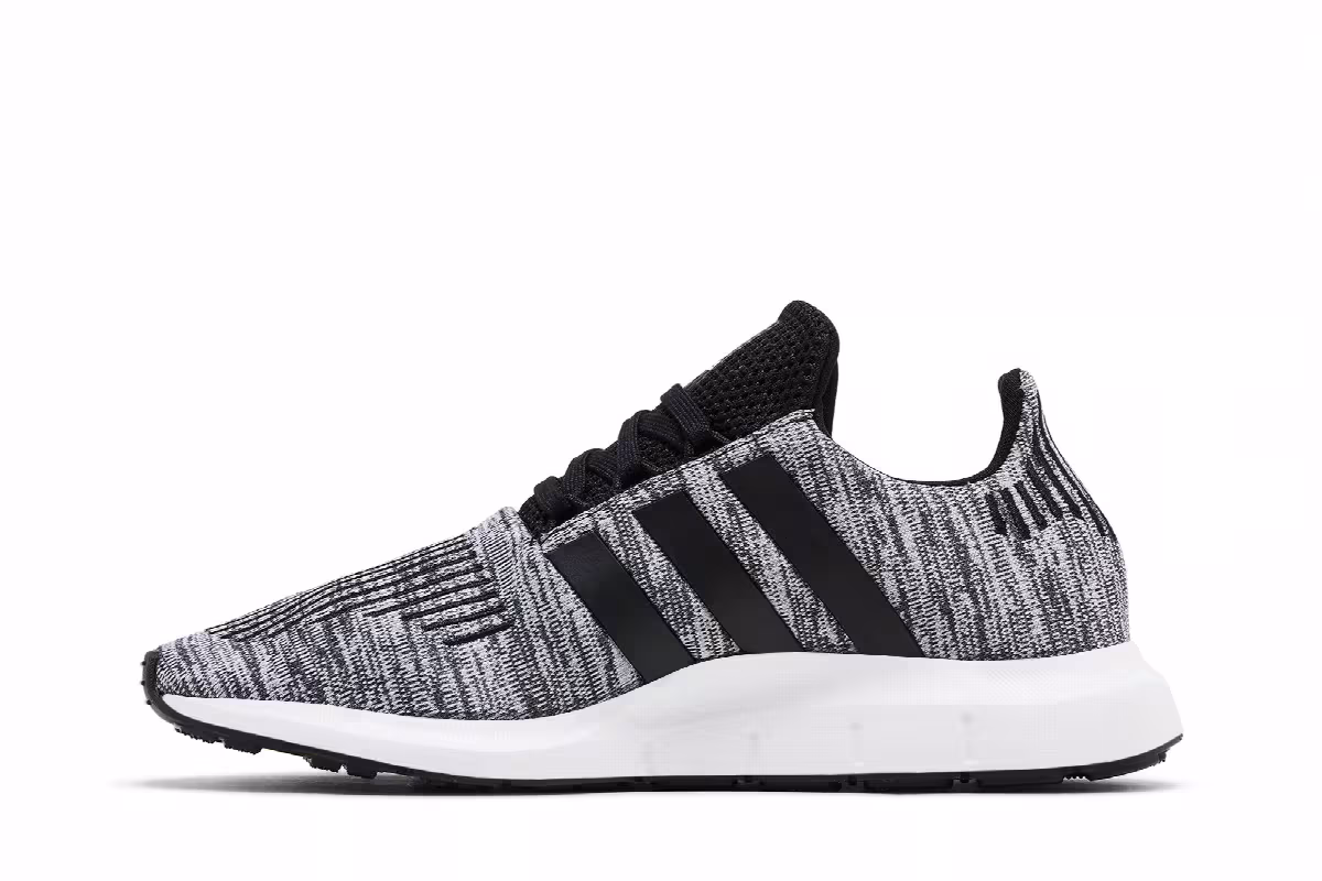 adidas Swift Run 1.0 Big Kid Black White, view 4
