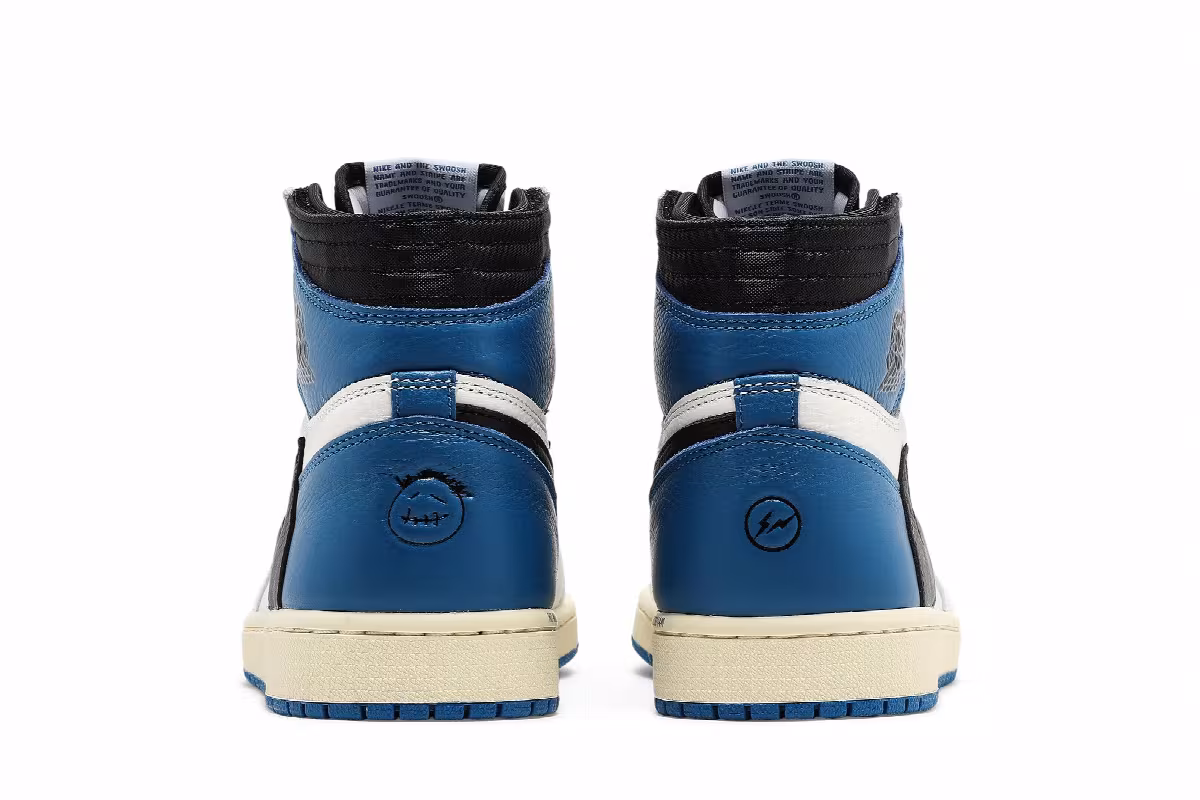 Fragment Design x Travis Scott x Air Jordan 1 High Sample Military Blue, view 7