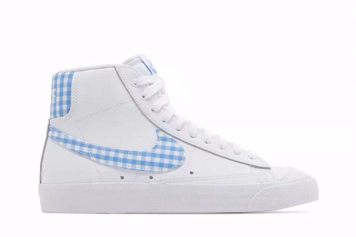 Nike Women's Blazer Mid University Blue Gingham, view 2