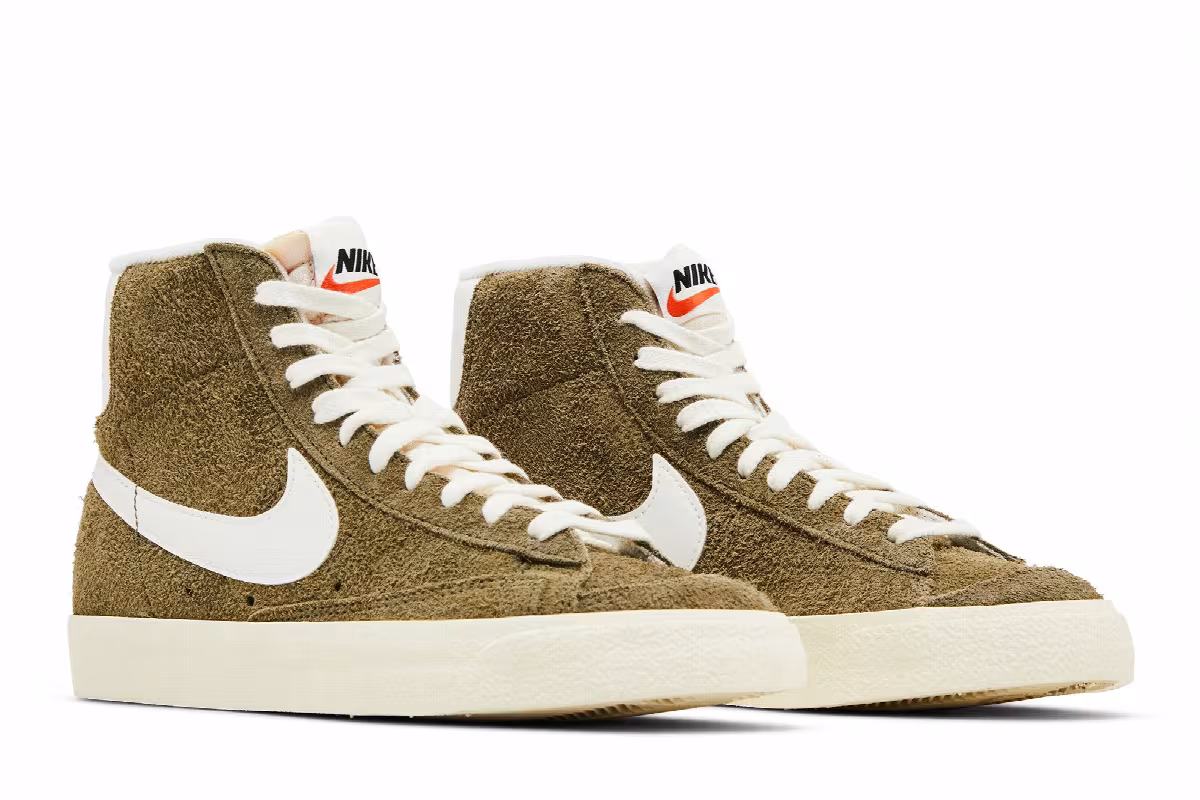 Nike Women's Blazer Mid Olive Suede, view 9