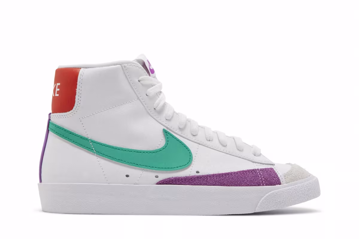Nike Women's Blazer Mid White Green Fuchsia, view 2