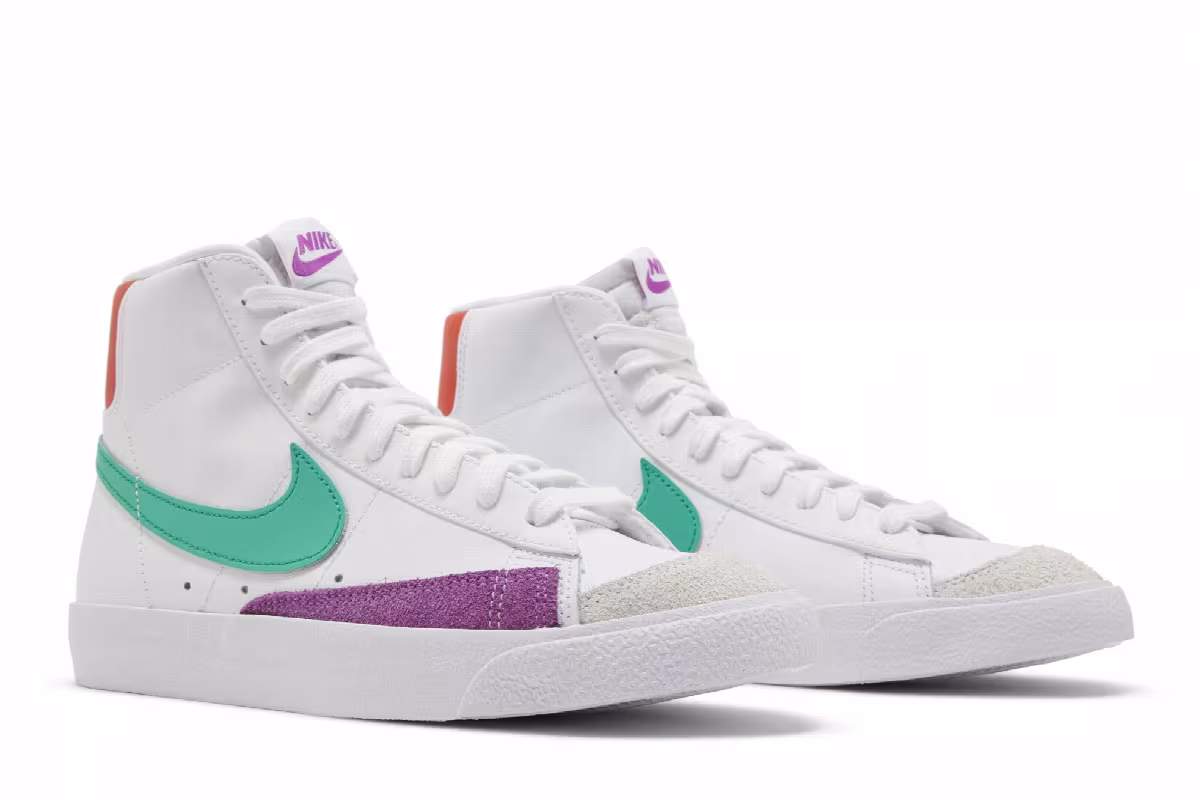 Nike Women's Blazer Mid White Green Fuchsia, view 9