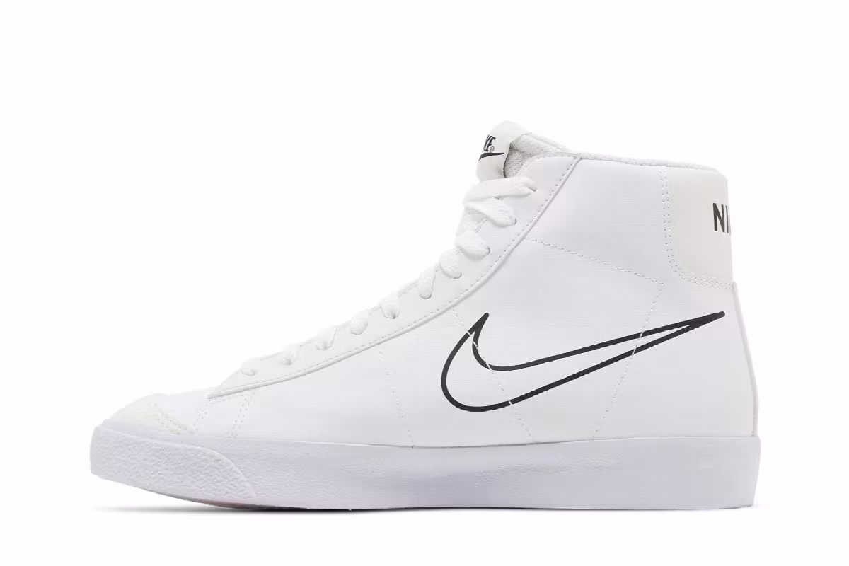 Nike Blazer Mid Next Nature GS Multi-Swoosh - White Bright Mandarin, view 4
