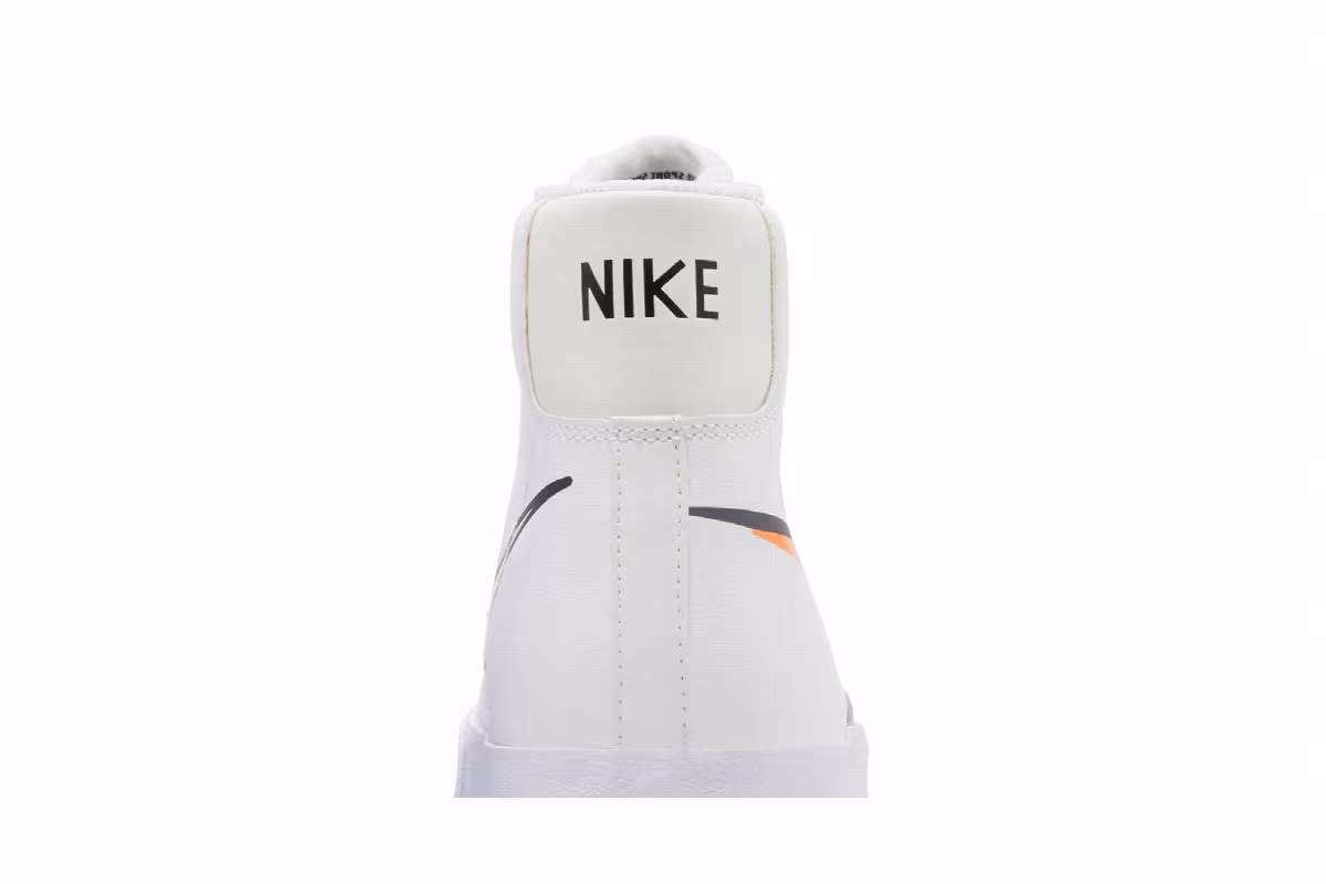 Nike Blazer Mid Next Nature GS Multi-Swoosh - White Bright Mandarin, view 8