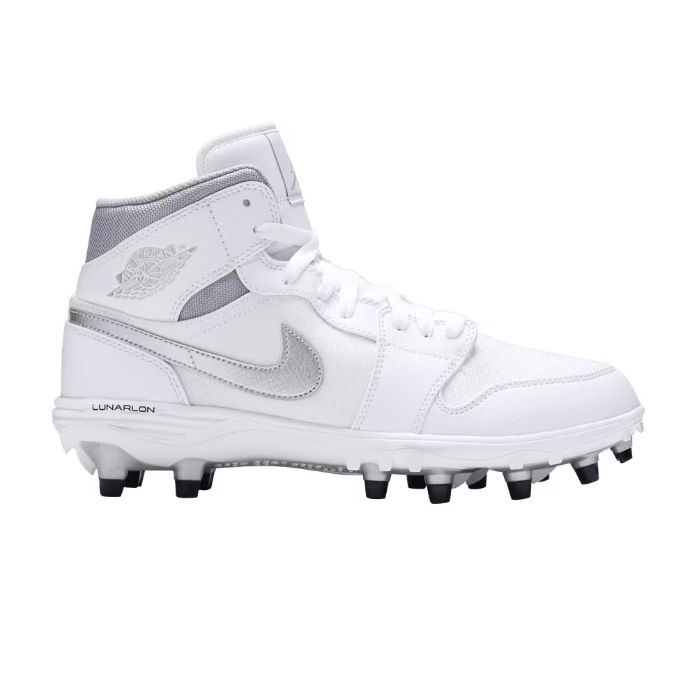 Air Jordan 1 Mid TD Cleat White Metallic Silver