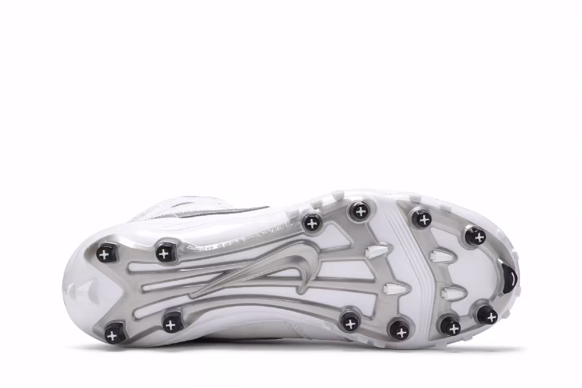 Air Jordan 1 Mid TD Cleat White Metallic Silver, view 5