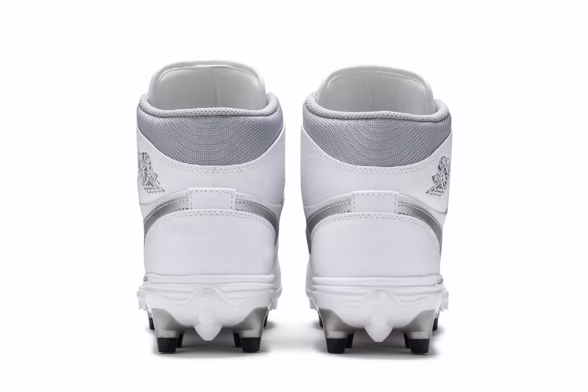 Air Jordan 1 Mid TD Cleat White Metallic Silver, view 7