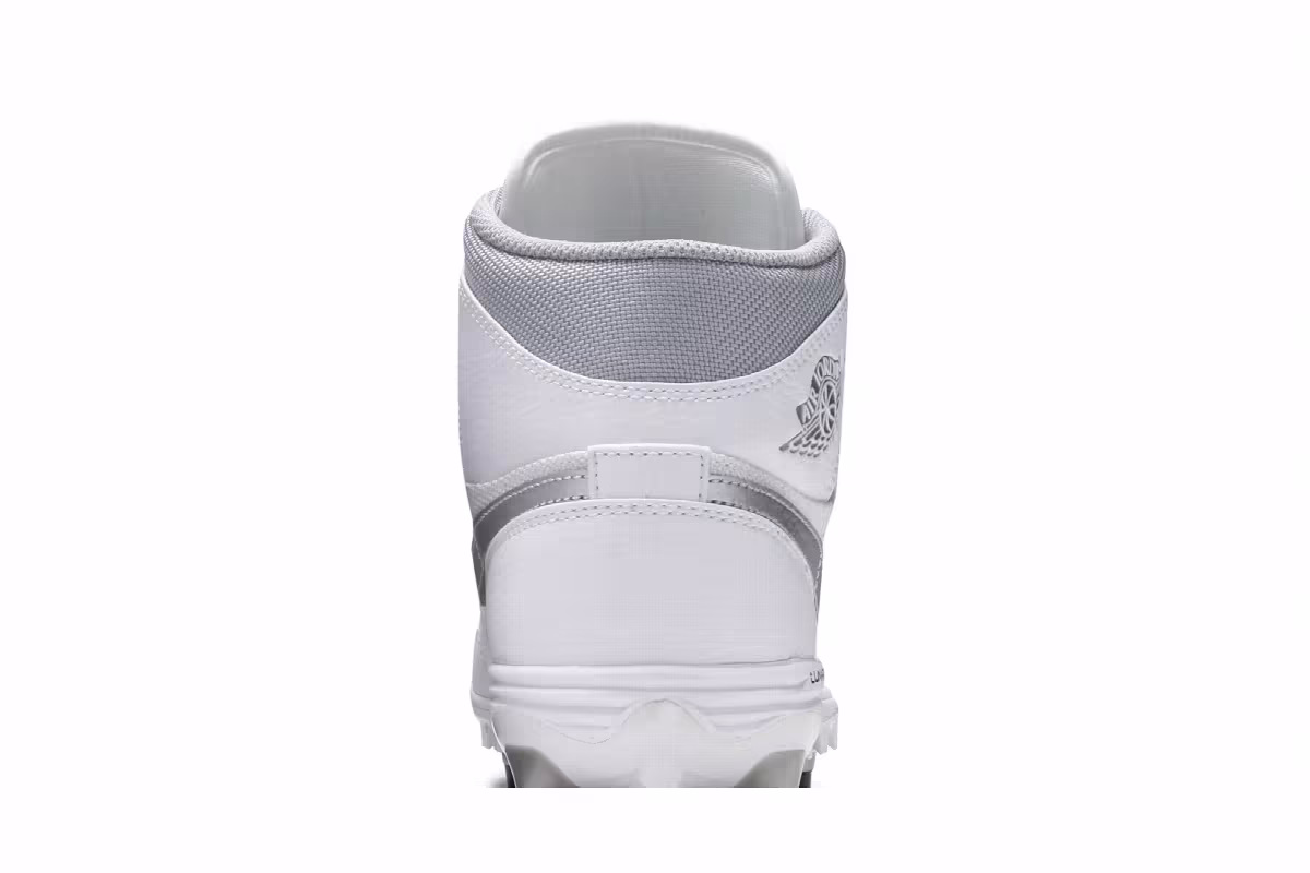 Air Jordan 1 Mid TD Cleat White Metallic Silver, view 8