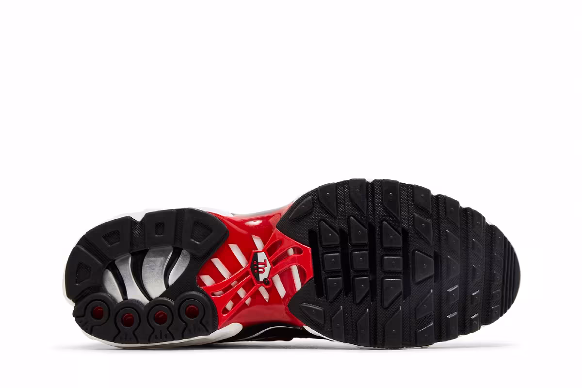 Nike Air Max Plus Platinum Black University Red, view 5