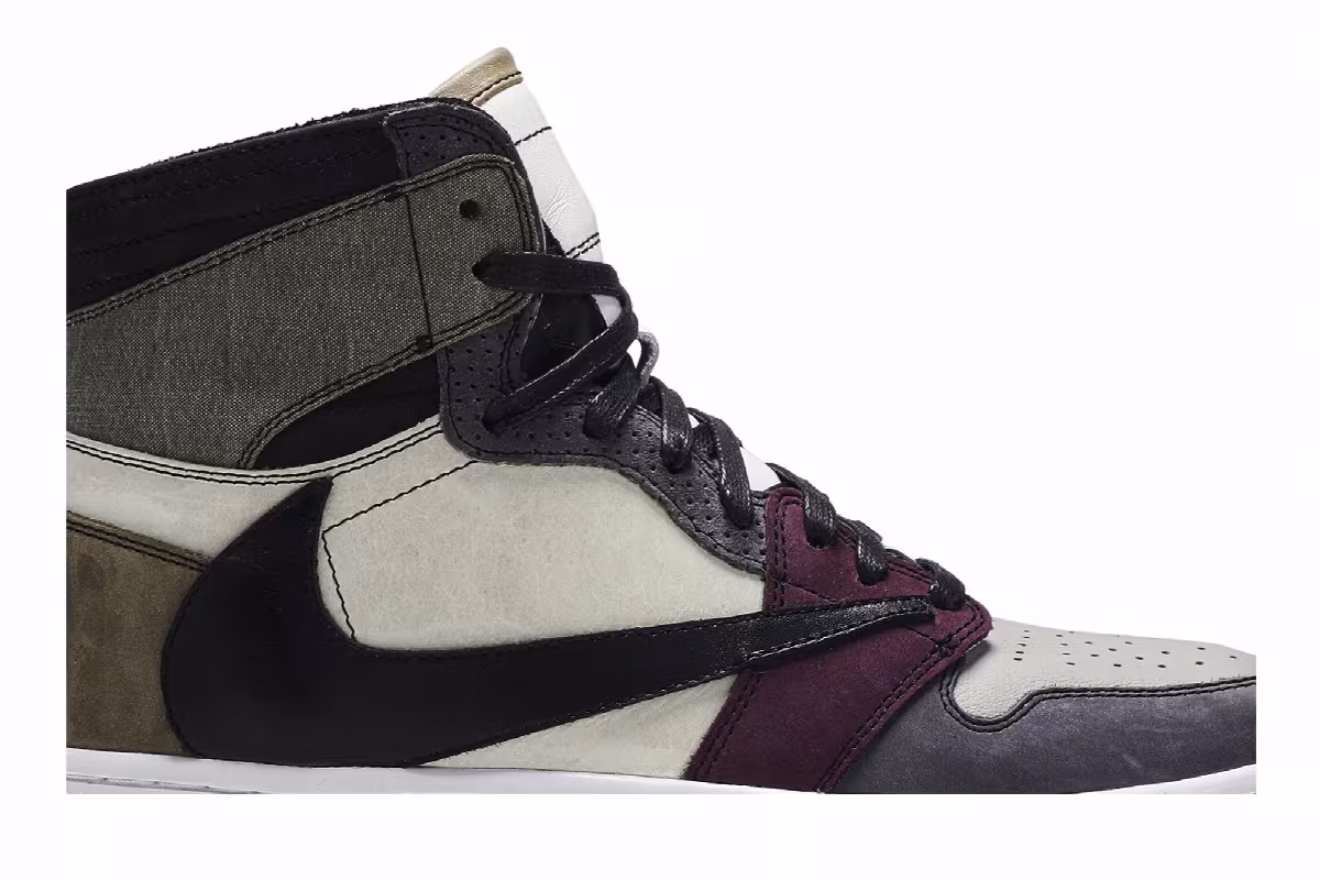 The Shoe Surgeon x Air Jordan 1 High Travis Scott Earth Tone Scrap Leather, view 3