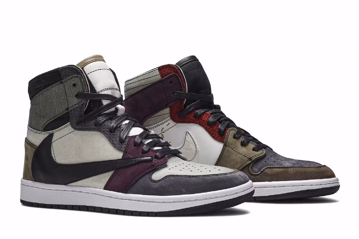 The Shoe Surgeon x Air Jordan 1 High Travis Scott Earth Tone Scrap Leather, view 9