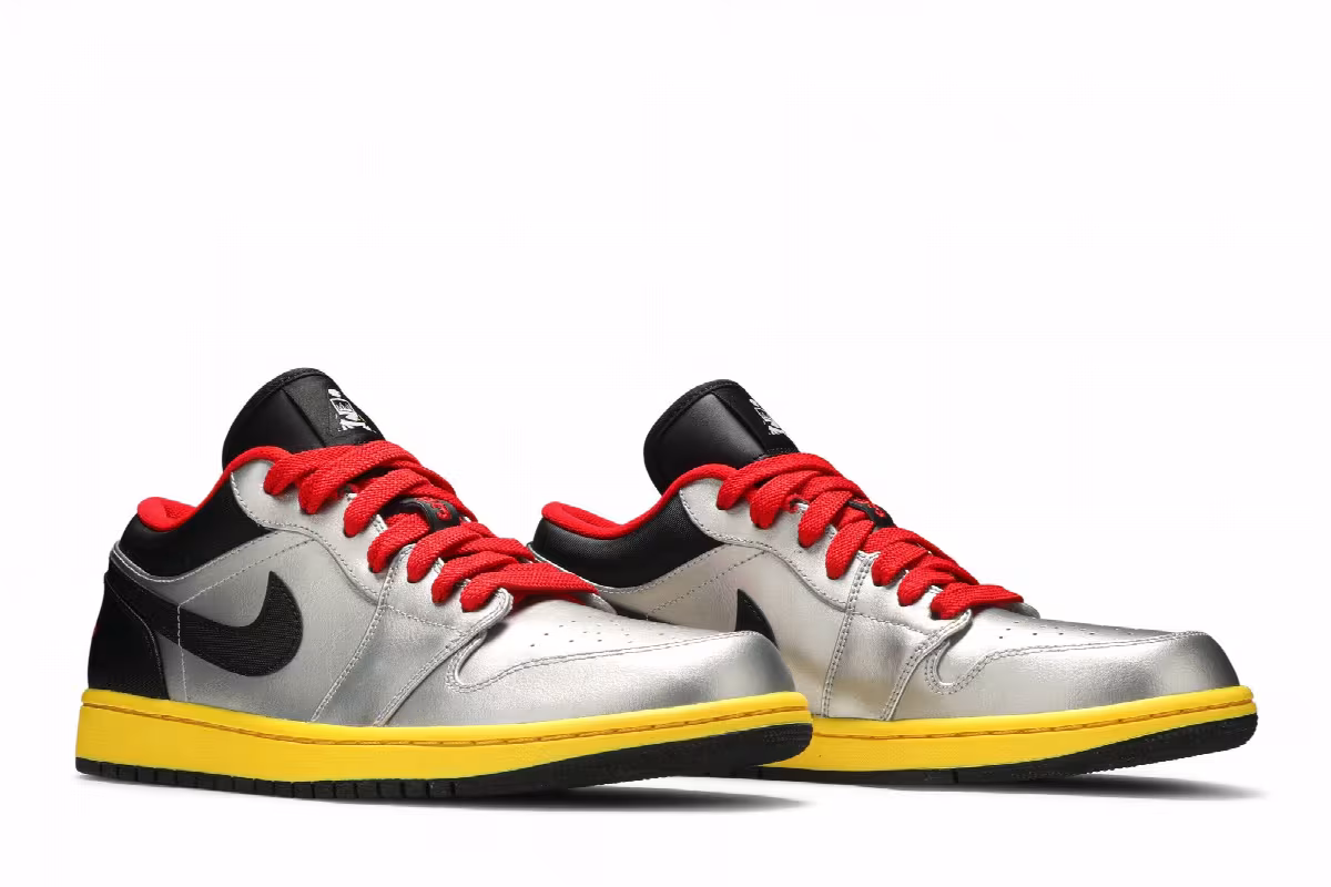 Air Jordan 1 Low Silver Black Yellow, view 9
