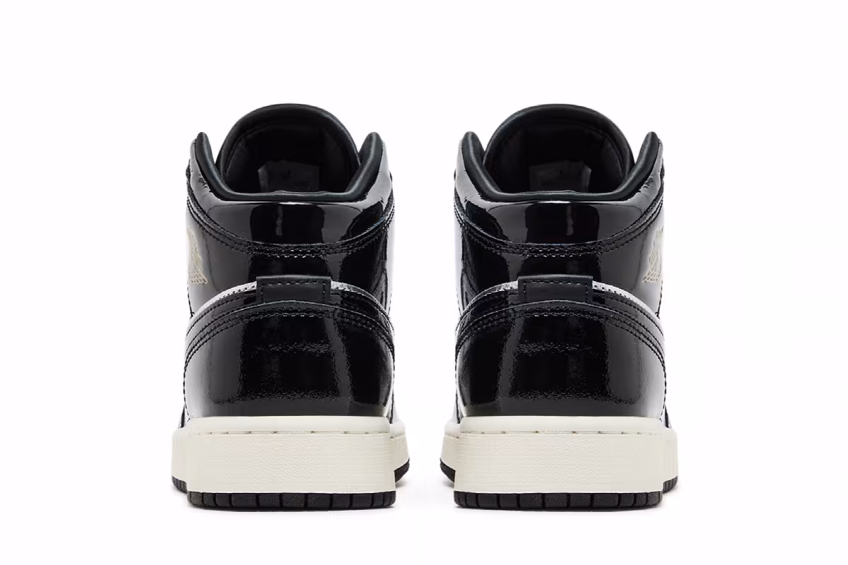 Air Jordan 1 Mid SE GS Black Metallic Silver, view 7