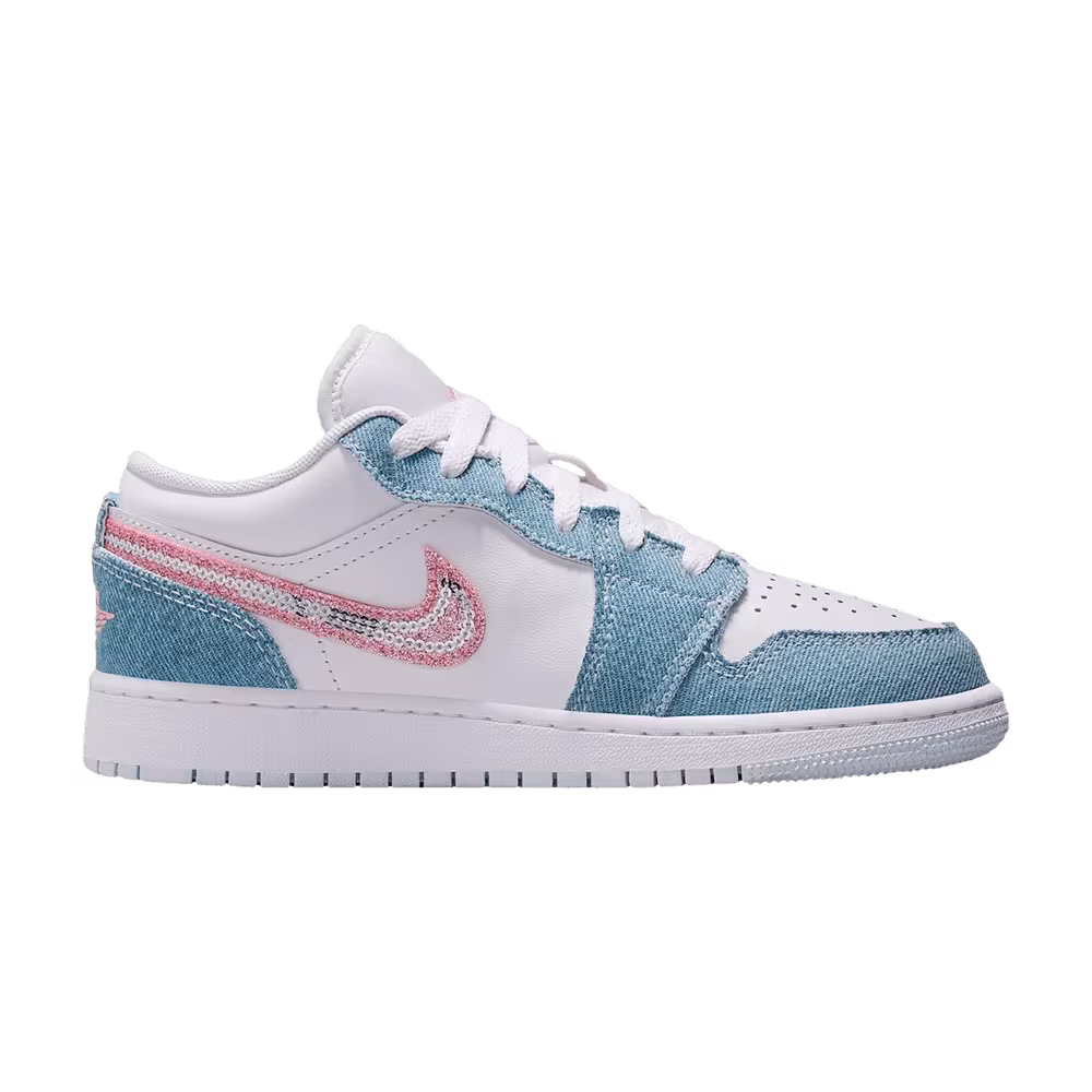 Air Jordan 1 Low GS Denim Sequin