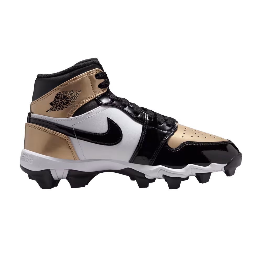 Air Jordan 1 Mid Cleat GS Gold Toe