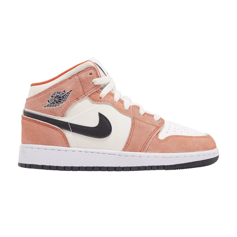 Air Jordan 1 Mid SE GS Orange Suede