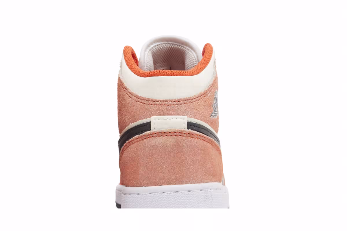 Air Jordan 1 Mid SE GS Orange Suede, view 8