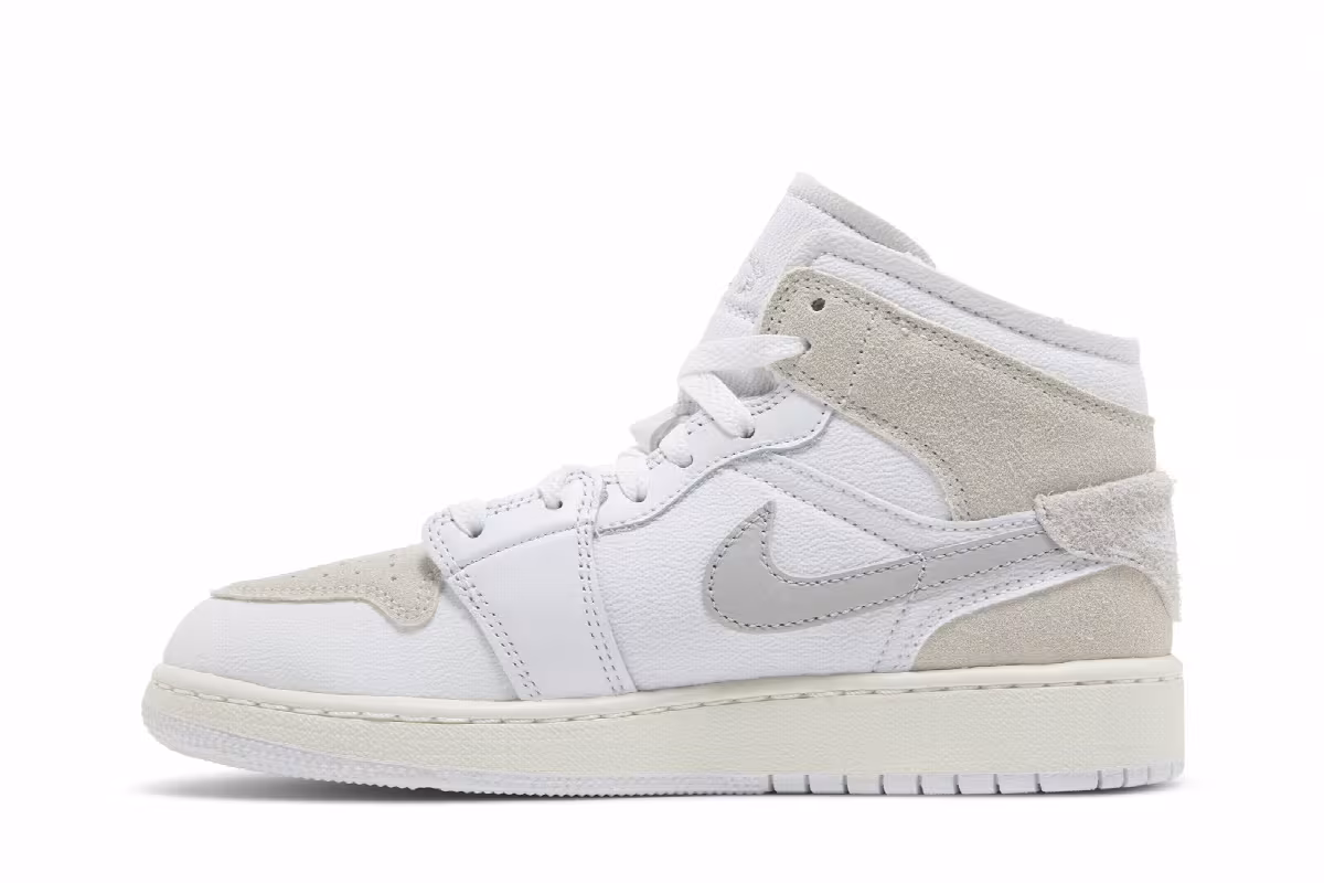 Air Jordan 1 Mid SE Craft GS Inside Out - White Sail, view 4