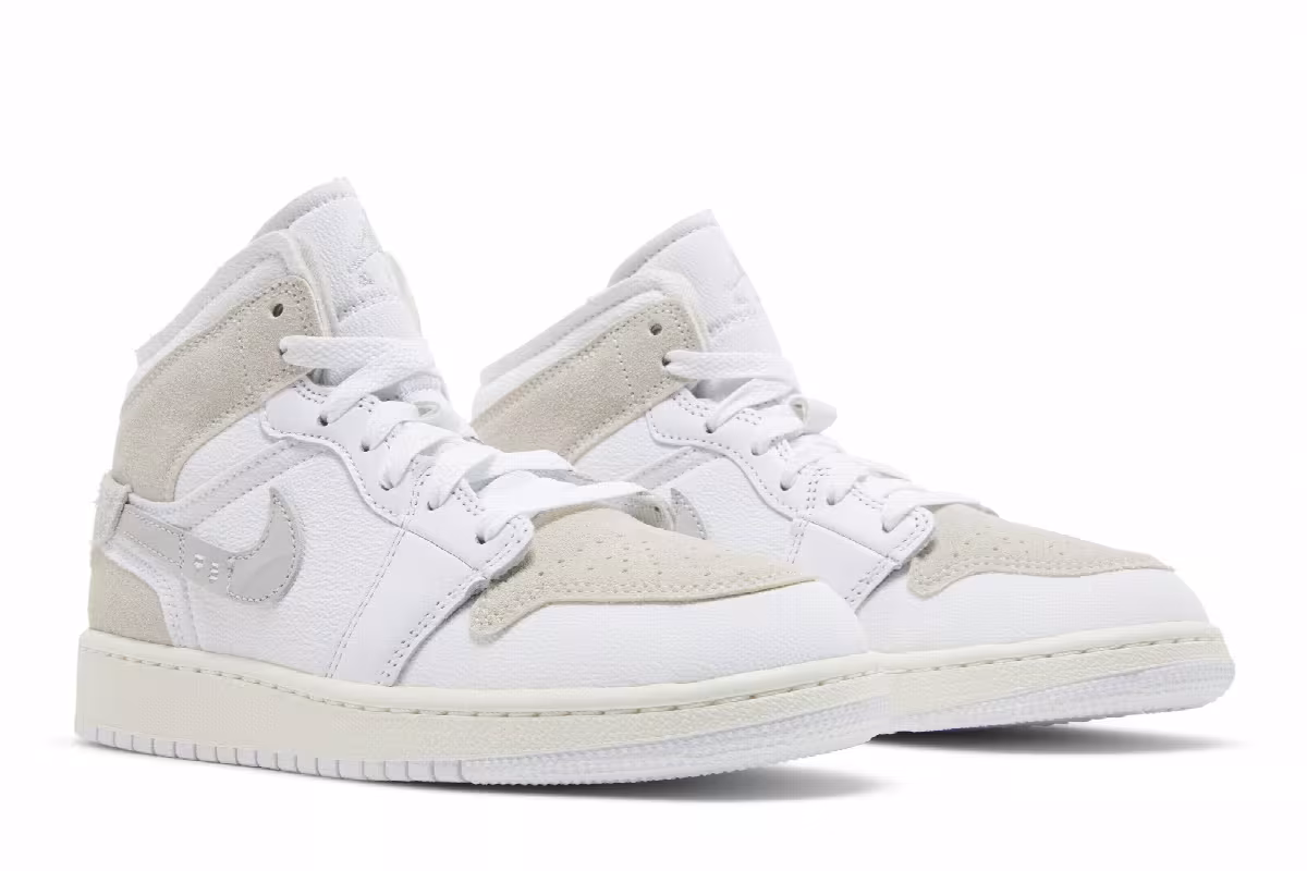 Air Jordan 1 Mid SE Craft GS Inside Out - White Sail, view 9