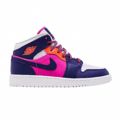 Air Jordan 1 Mid GS 'Regency Purple Fire Pink'