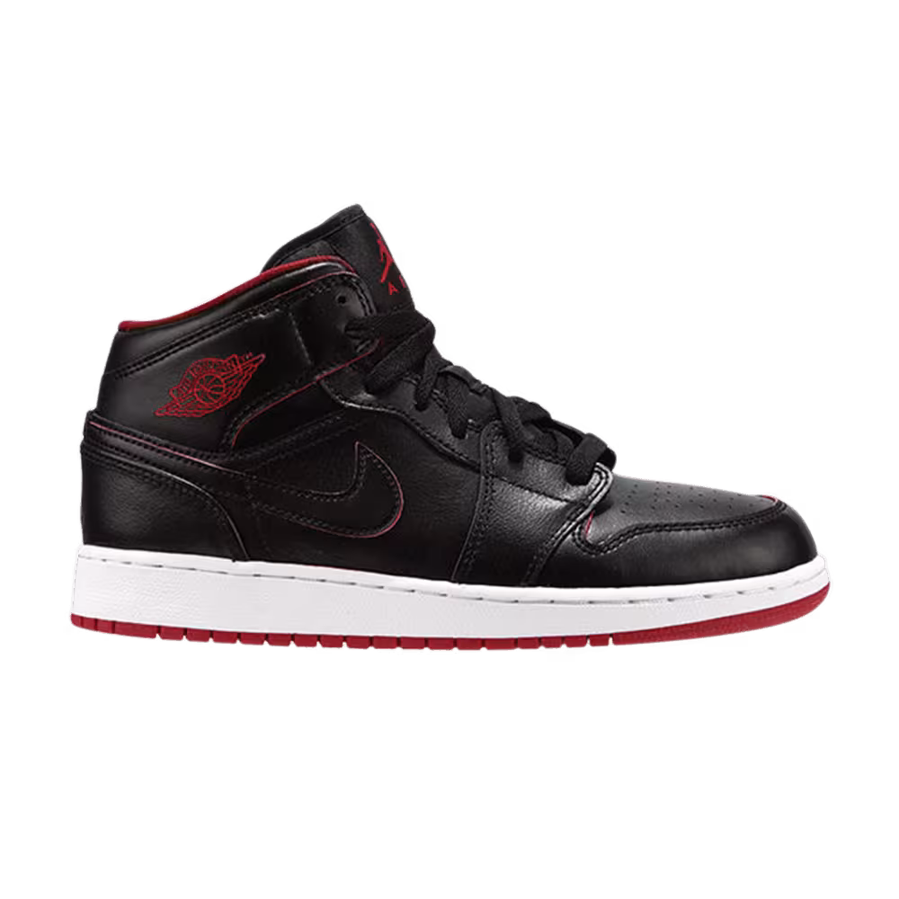 Air Jordan 1 Mid GS Black Gym Red