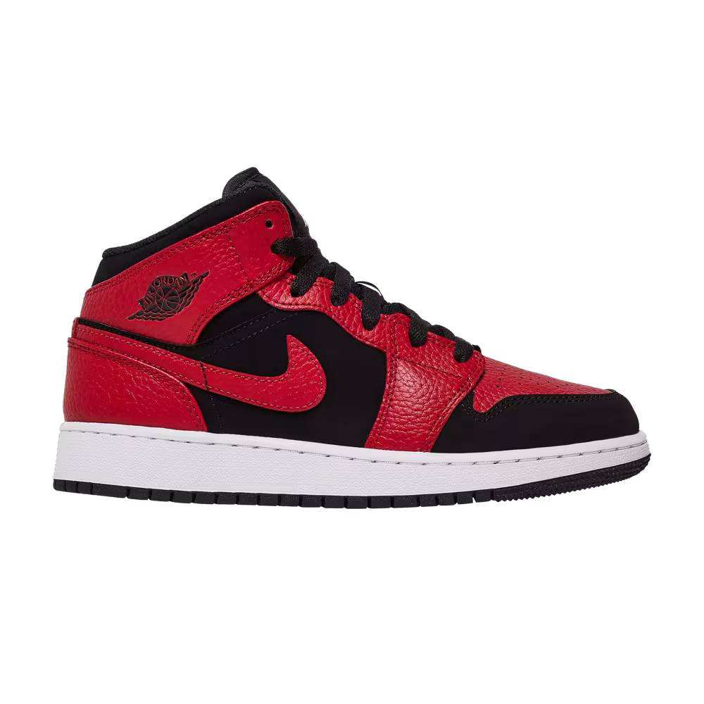 Air Jordan 1 Mid GS Black Gym Red