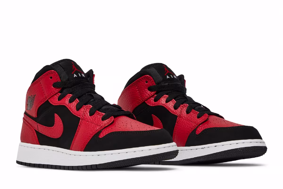 Air Jordan 1 Mid GS Black Gym Red, view 9