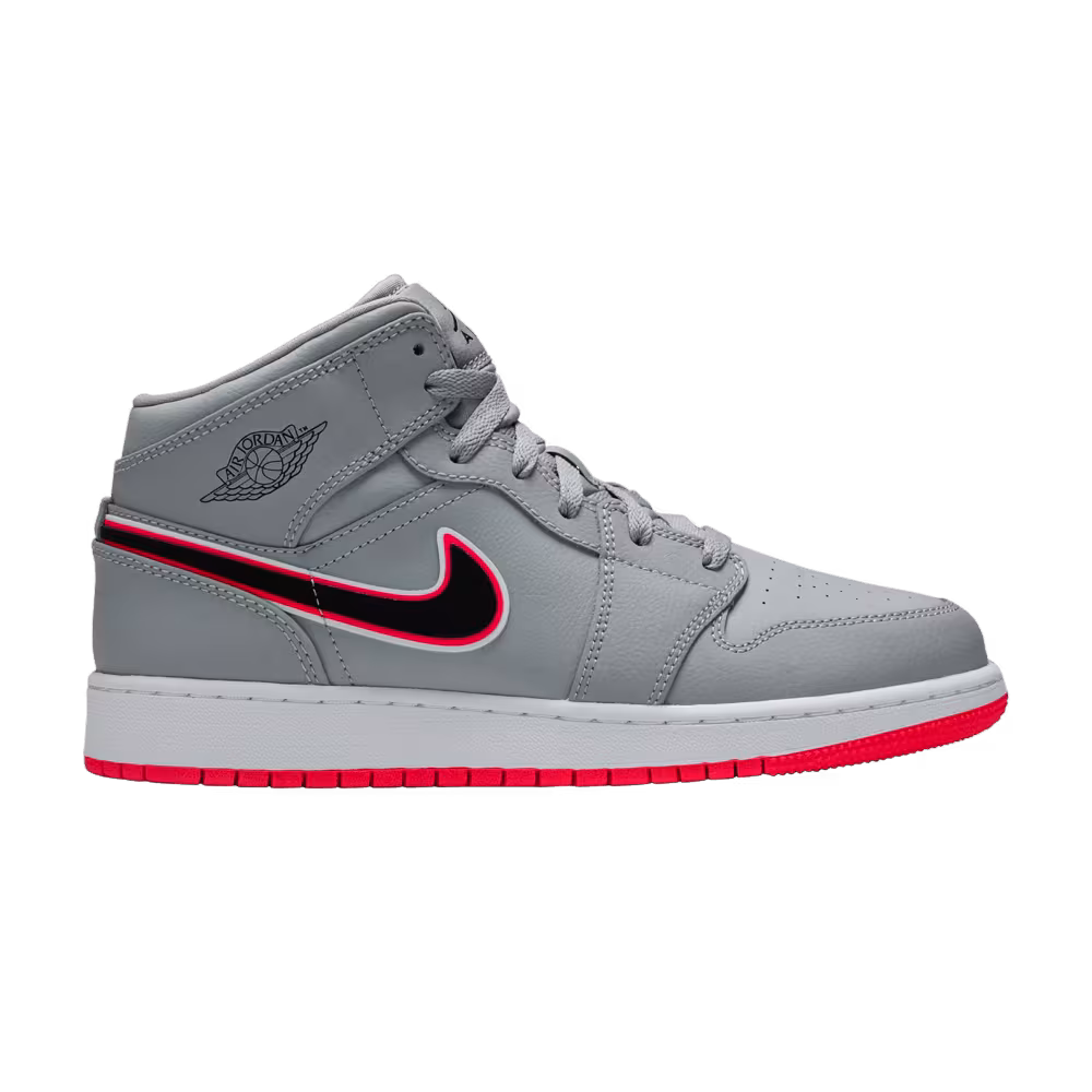 Air Jordan 1 Mid GS Wolf Grey Pink