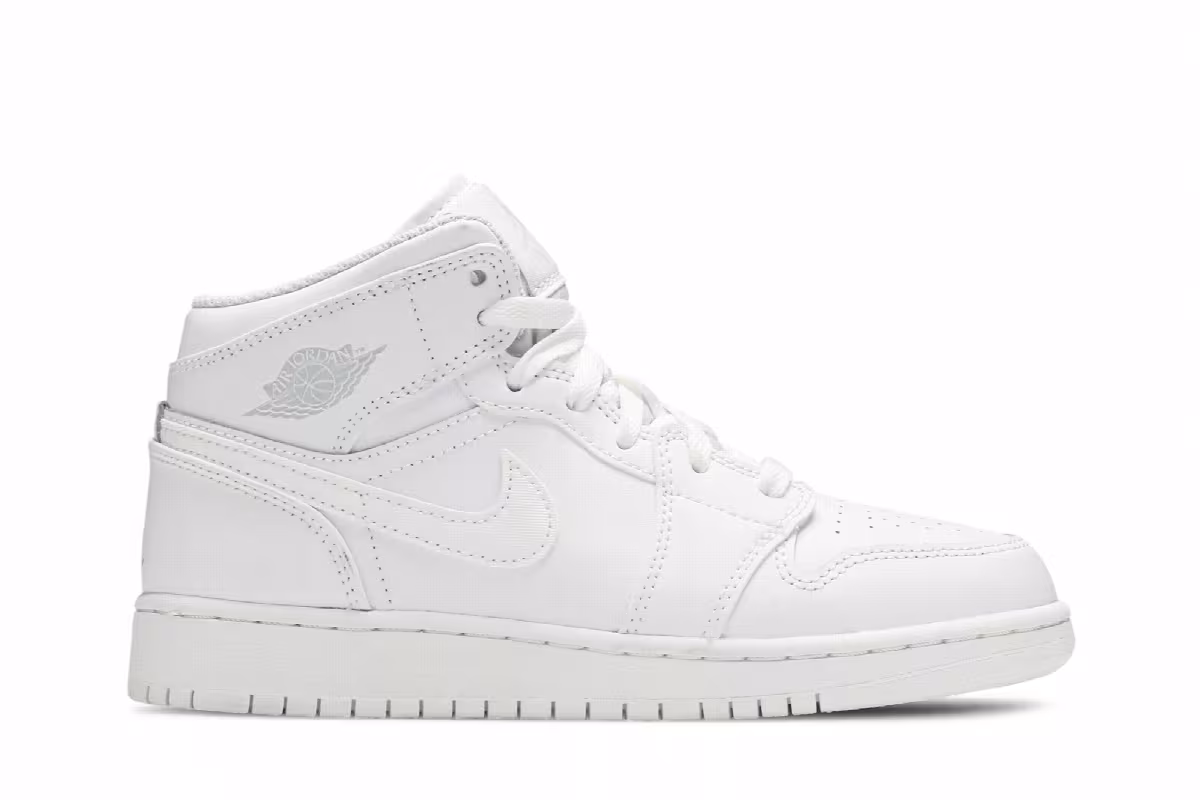 Air Jordan 1 Mid GS White Pure Platinum, view 2