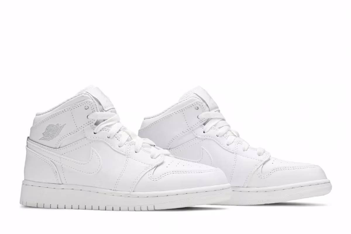 Air Jordan 1 Mid GS White Pure Platinum, view 9