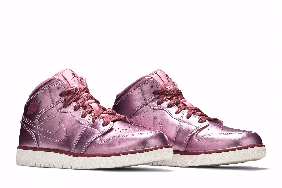 Air Jordan 1 Mid SE GS Pink Rose, view 9