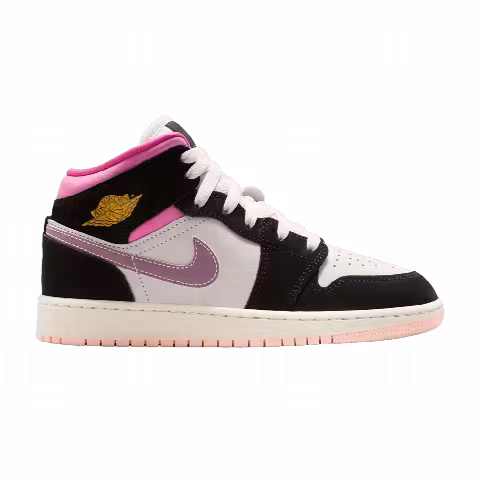 Air Jordan 1 Mid GS 'Black University Gold Pinksicle'