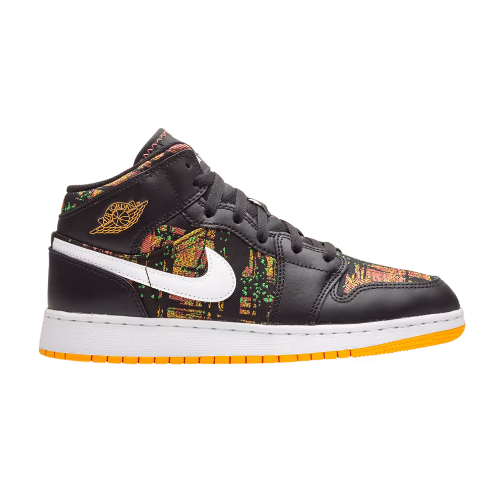 Air Jordan 1 Mid GS Black Laser Orange