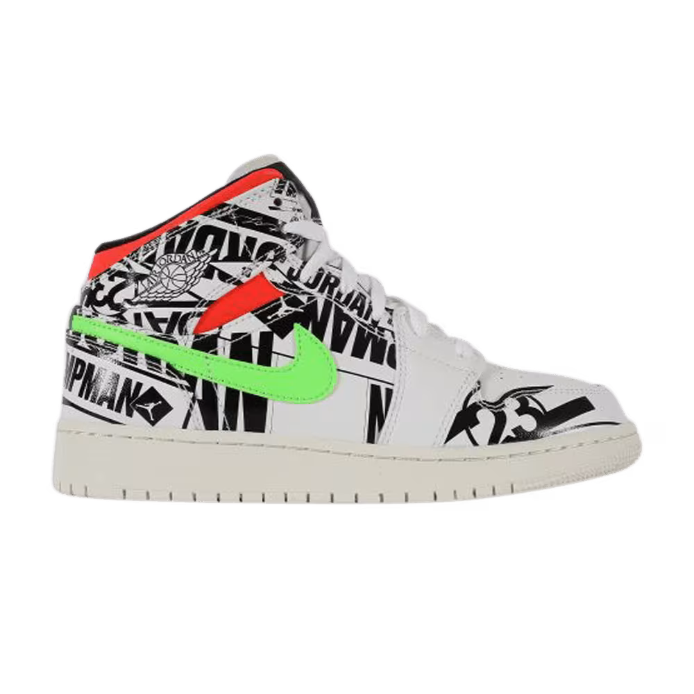 Air Jordan 1 Mid GS All Over Logos