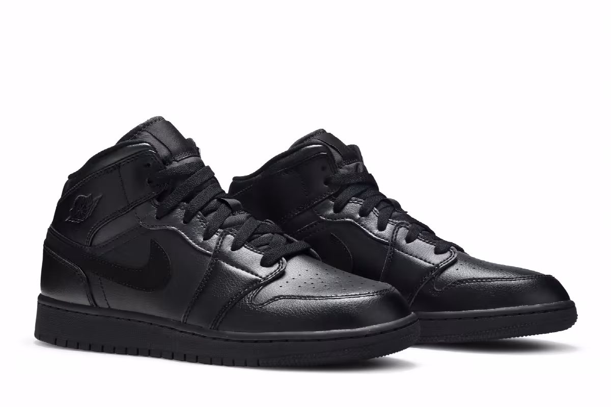 Air Jordan 1 Mid GS Deep Black, view 9