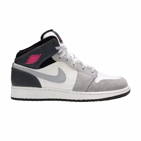Air Jordan 1 Mid GS 'White Grey Hyper Pink'