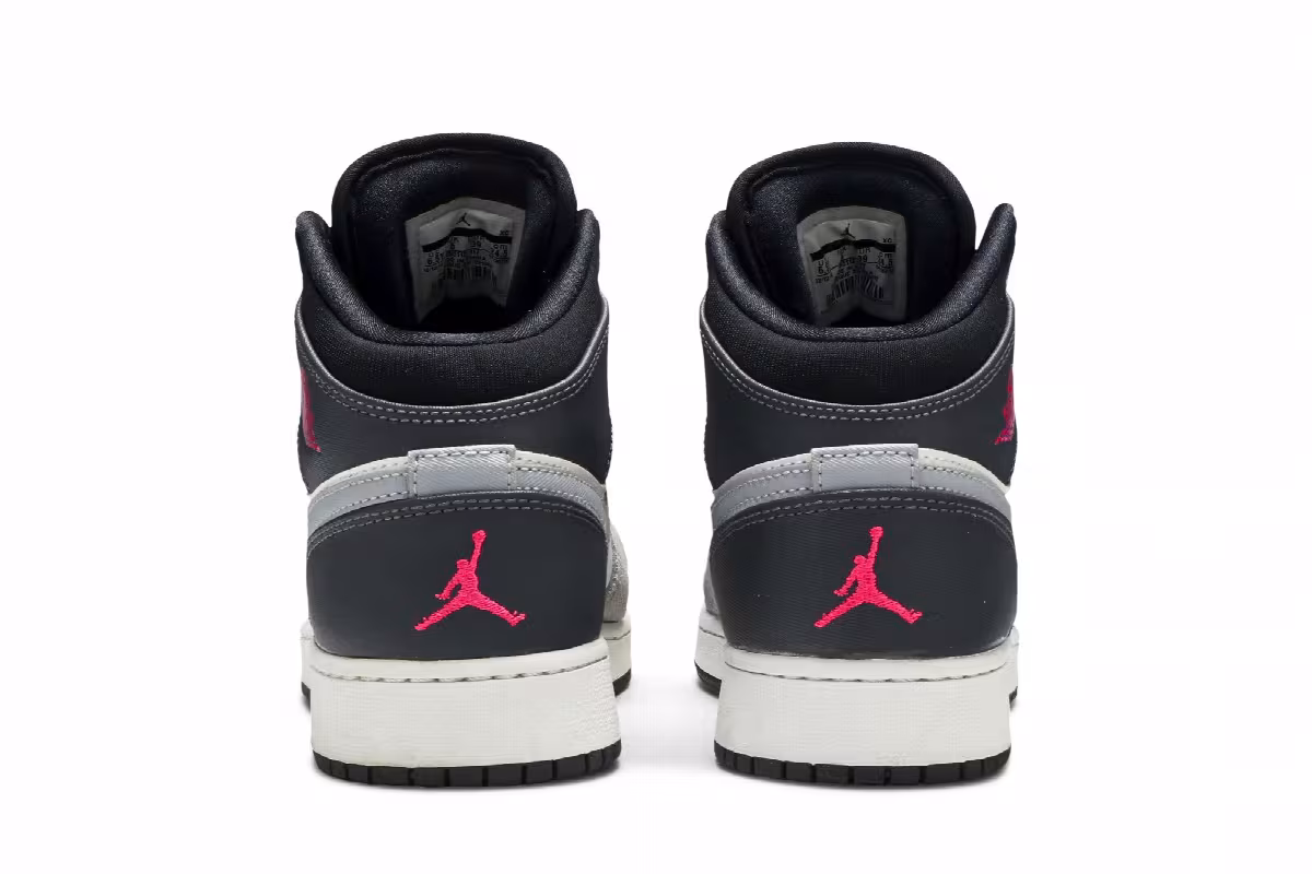 Air Jordan 1 Mid GS White Grey Hyper Pink, view 7