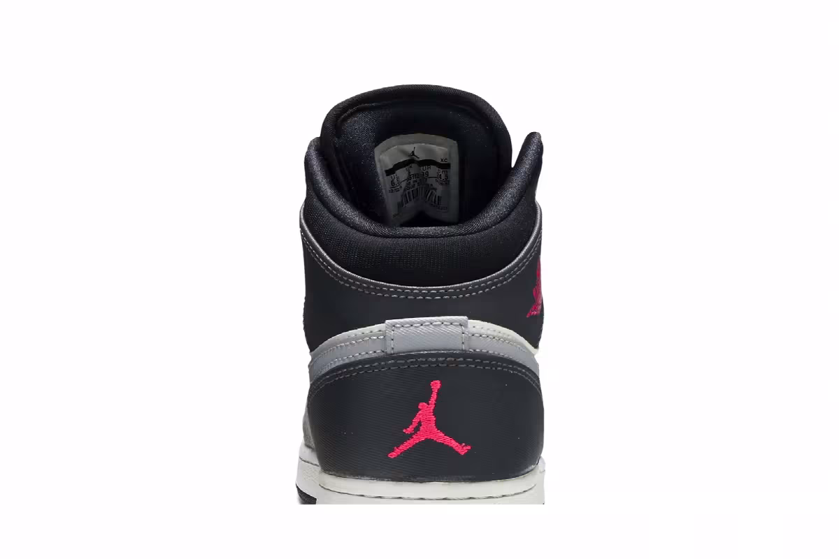 Air Jordan 1 Mid GS White Grey Hyper Pink, view 8