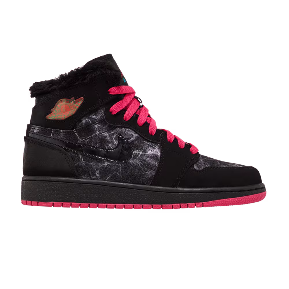 Air Jordan 1 High Prem GS Black Vivid Pink