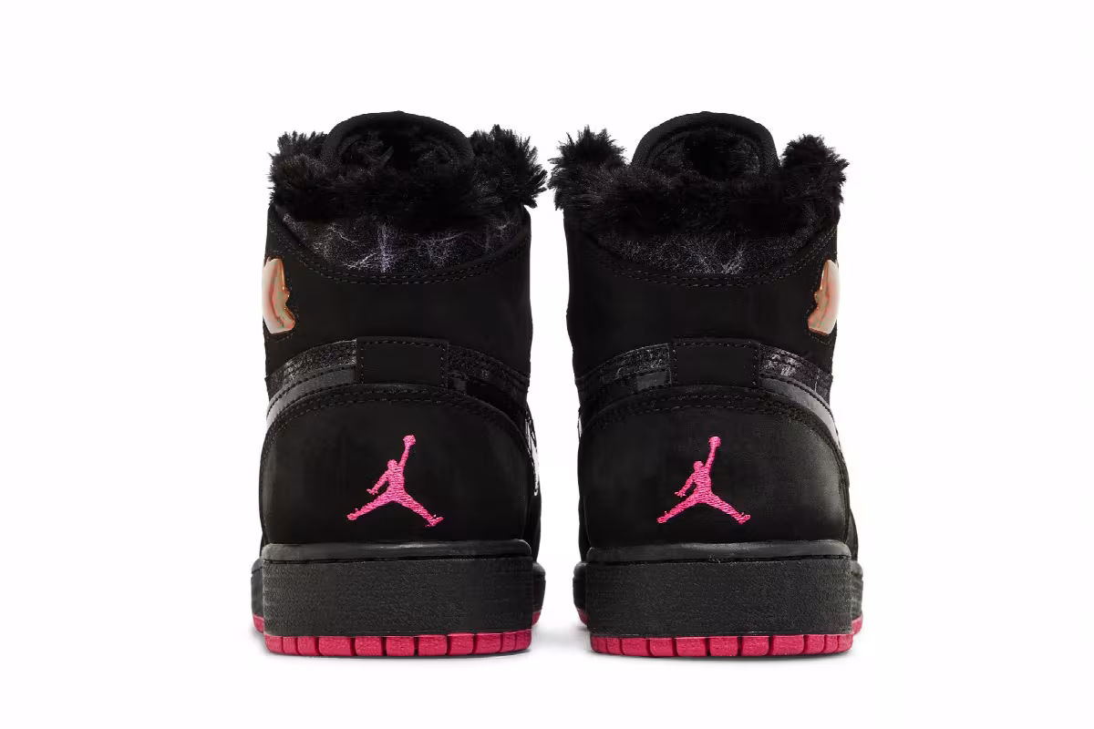Air Jordan 1 High Prem GS Black Vivid Pink, view 7